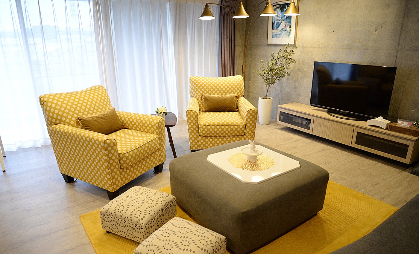 沖縄コンドミニアムタイプ　ホテル　リビング